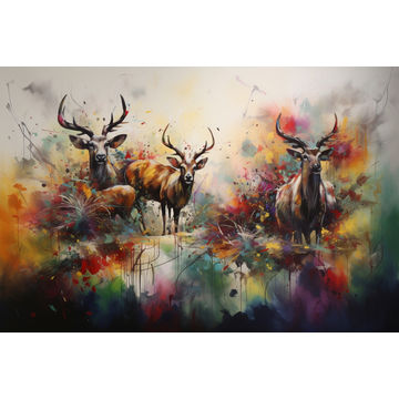 Canvas Wall Art - Abstract Piece Portrays Harmonious Coexistance - A1366 - [120 x 80 cm]