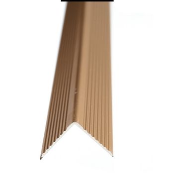 Aluminium Angle Edge LVT Light Bronze Undrilled 2500 x 21 x 21 Stair Profile Aluminium