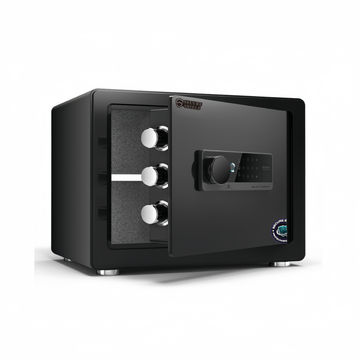 Steel Biometric Safety Box Fingerprint Safety Box Alarmed Safety Box 36cm High Horizontal LCD Touch Screen