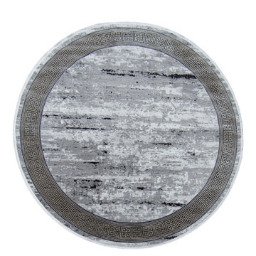 BK Carpets & Rugs – Modern Round Rug   - Grey   -  Beige  - Black-   2.4m x 2.4m