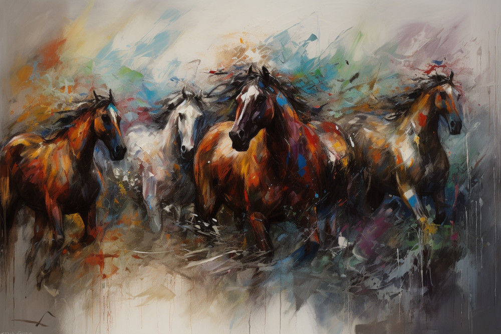 Canvas Wall Art - Bold Splashes Color Energetic Lines - A1129 - [120 x 80 cm]