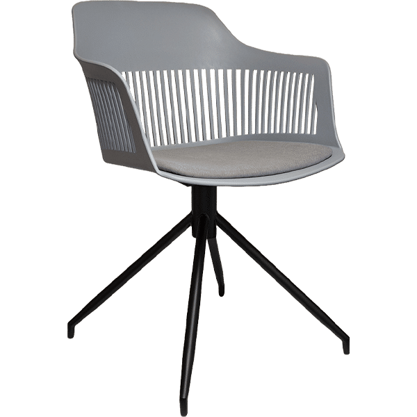 Chair Crazy Lyric Blk40 Chair - Grey Fabric Seat