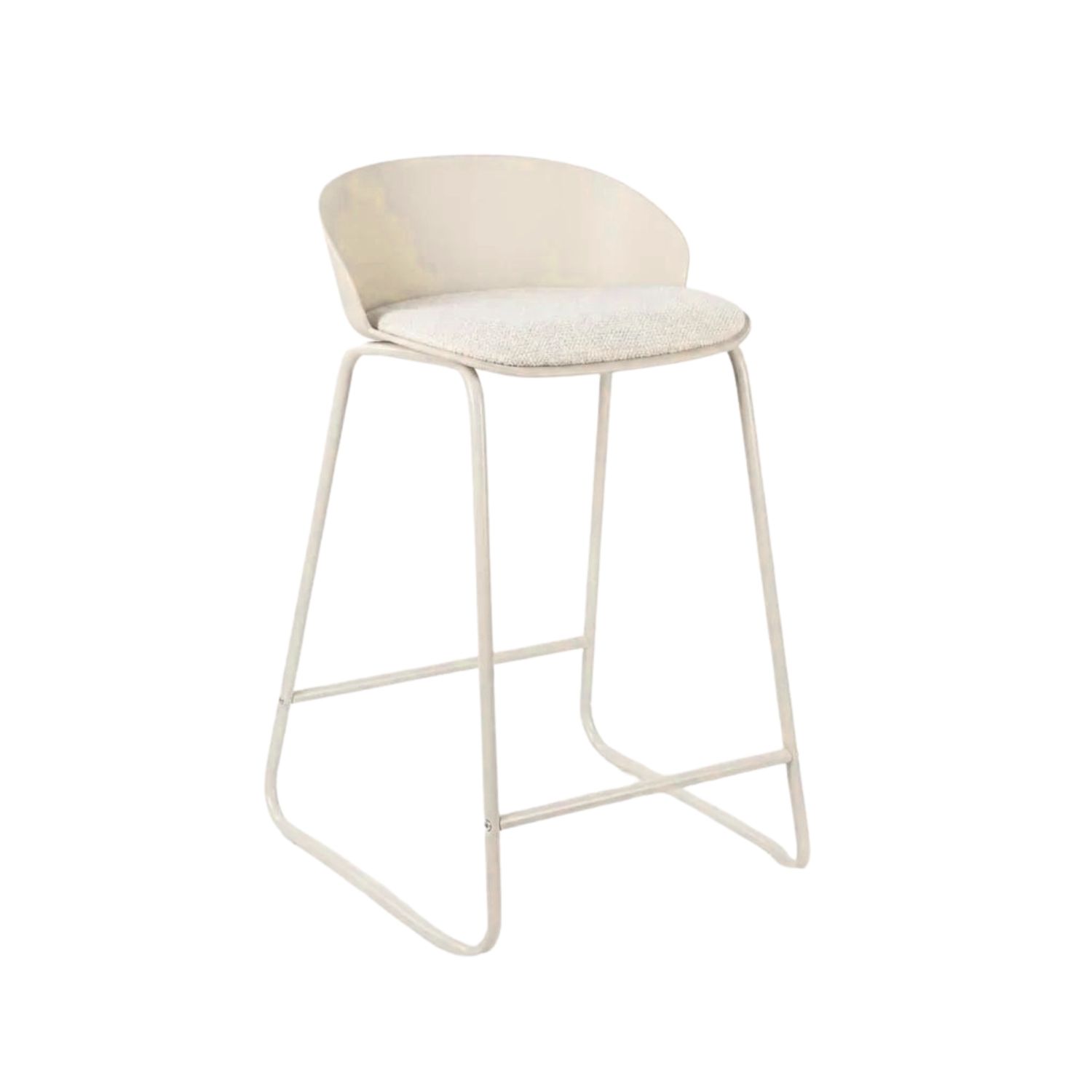 Kitchen Counter Stool with Padded Fabric Seat - Latte
