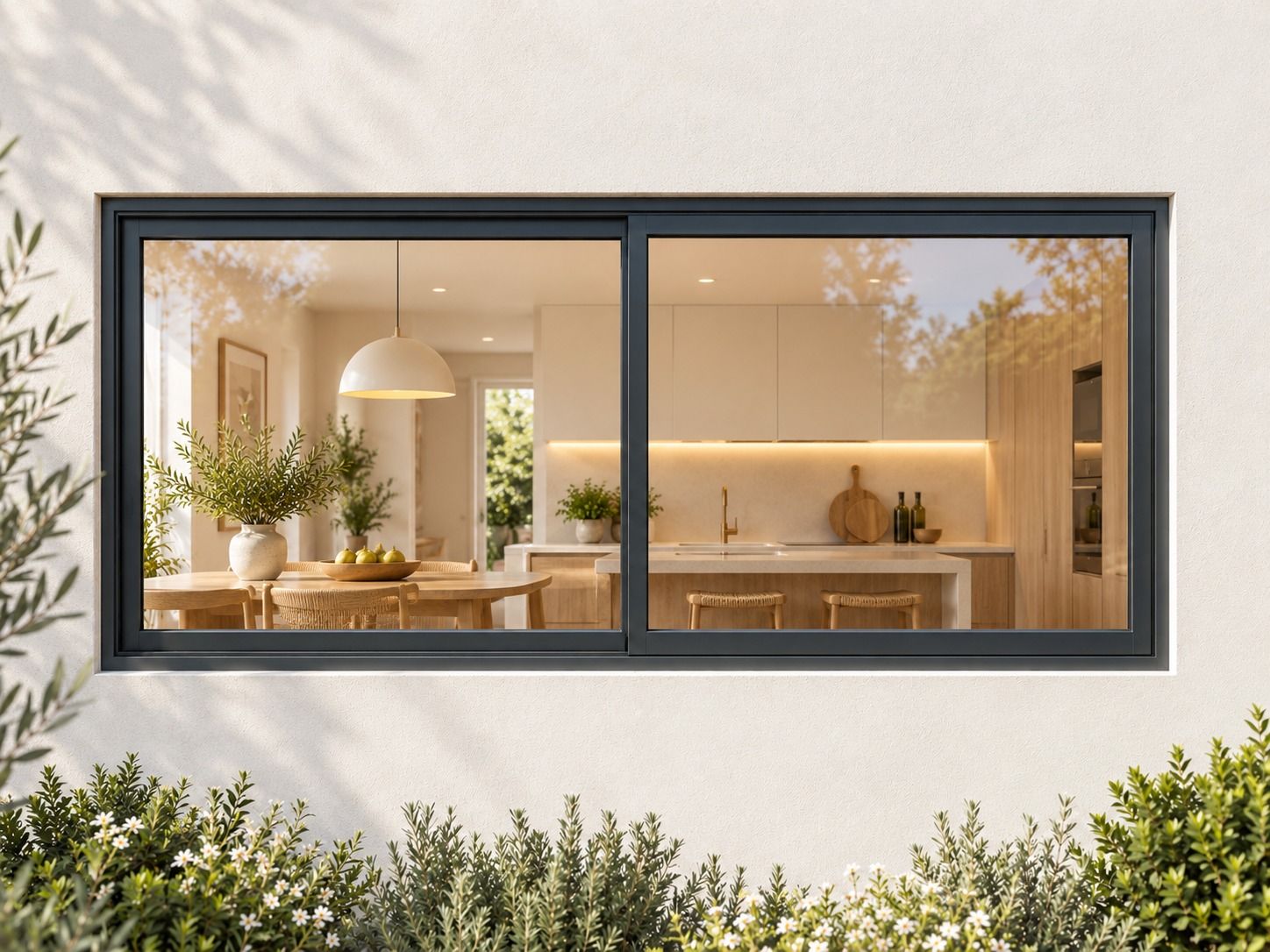 Kenzo Aluminium Sliding Window - Charcoal, 1200 600 mm, Two Sliding Panels