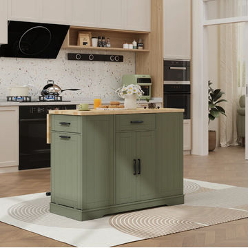 GreenLine Interiors Tassie Kitchen island Green and Pine