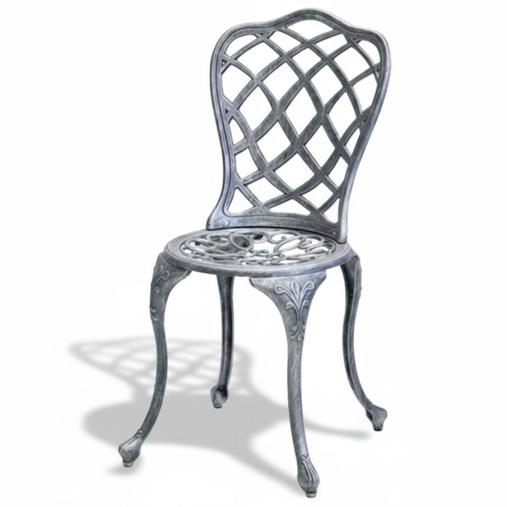 Coral Aluminium Dining Set 2-Seater 600mm Round - Silver