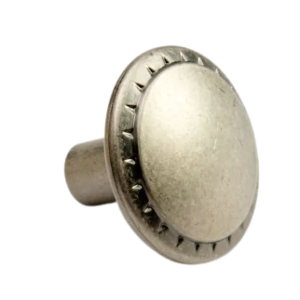 Pack of 6 x Ribbed Knob, Antique Pewter, 30mm
