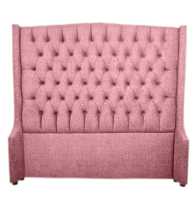 Reya Buttoned Wing Headboard-Pink