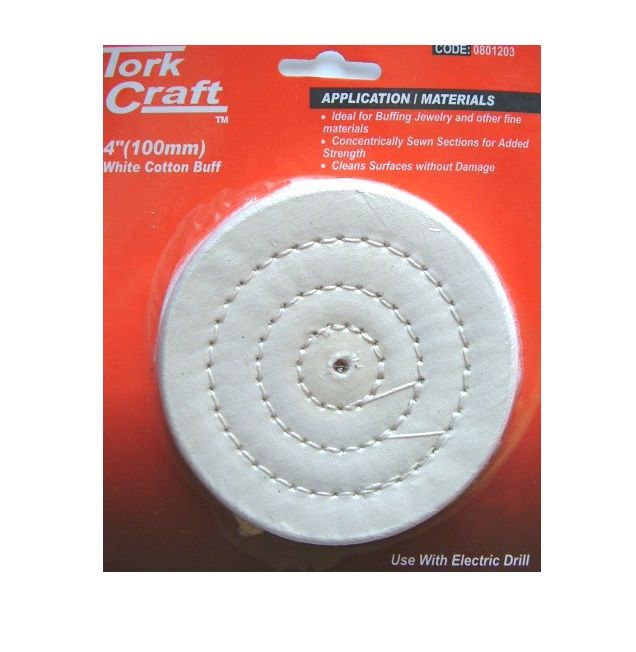 Tork Craft - Cotton Buff Replacement 100mm Carded - 5 Pack
