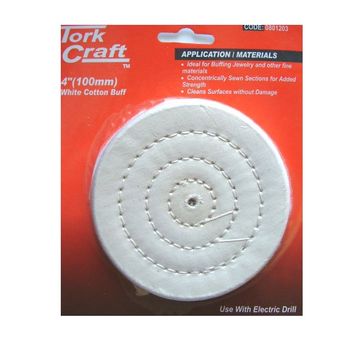 Tork Craft - Cotton Buff Replacement 100mm Carded - 5 Pack