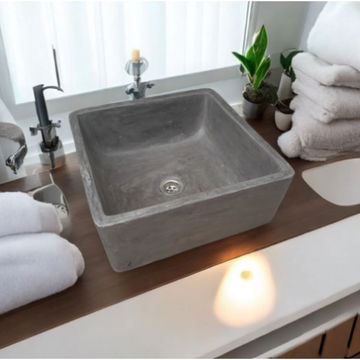 Mermaid's Pond Bespoke Charcoal Concrete Basin/Sink 39x39x16cm