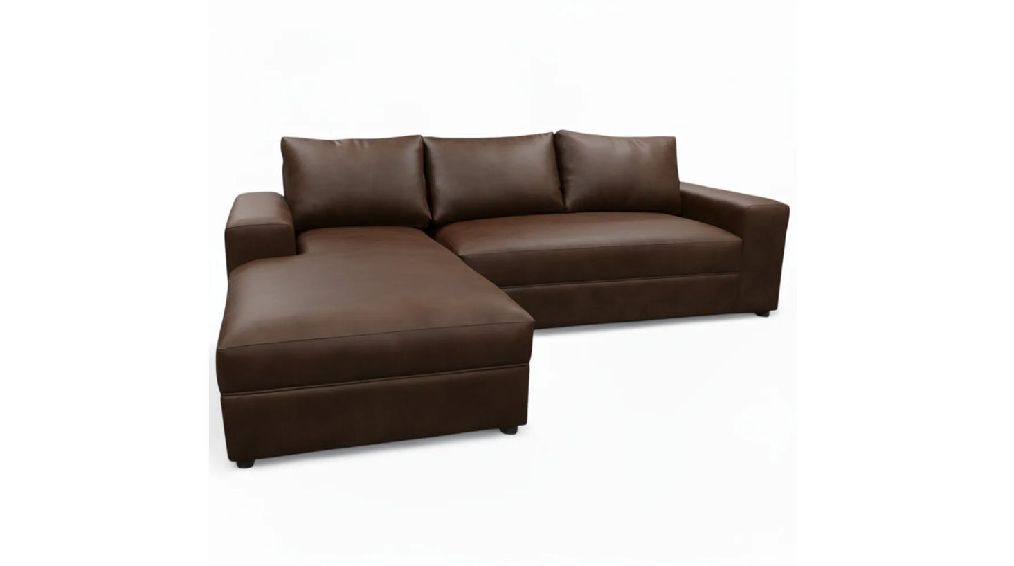 Chamberlin Leather Couch Dark-brown Right Sided