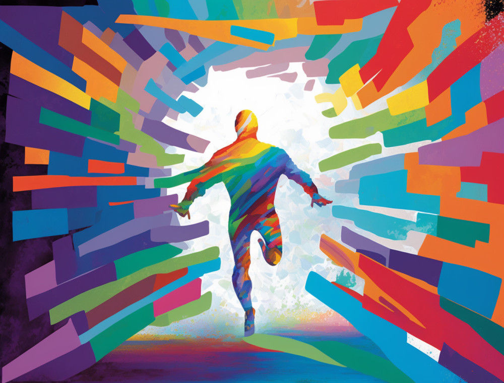 Canvas Wall Art - Breaking Barriers Acrylic Painting - B1362 - [120 x 80 cm]