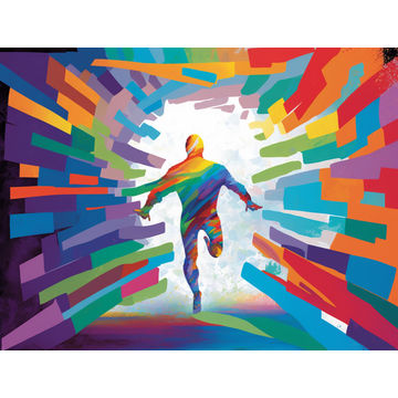 Canvas Wall Art - Breaking Barriers Acrylic Painting - B1362 - [120 x 80 cm]