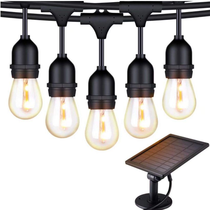 Outdoor solar powered decorative string lights