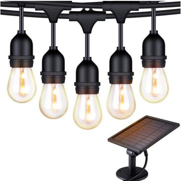 Outdoor solar powered decorative string lights