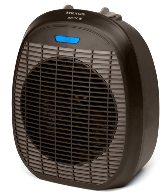 Floor Fan Heater 2 Heat Settings TAURUS Black 2400W Tropicano 3.5