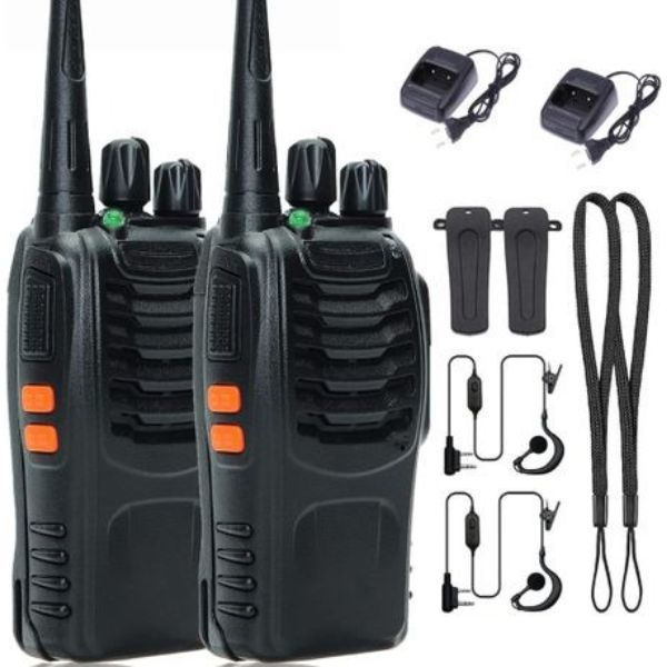 2 Pack Long Range Walkie Talkies 2-Way Radios & 16-Channel & Earpieces
