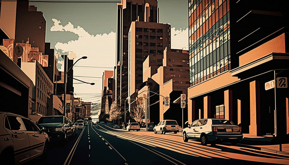 Canvas Wall Art - Streets of Johannesburg - B1009 [120 x 80 cm]
