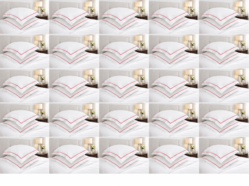 Premium Collection Soft Touch - Oxford Fuchsia Purple Satin Stitch Pillow Cover Set - Standard - (30 Sets)