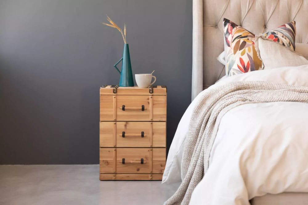 TYSON 3 DRAWER PEDESTAL VINTAGE INDUSTRIAL BEDSIDE TABLE