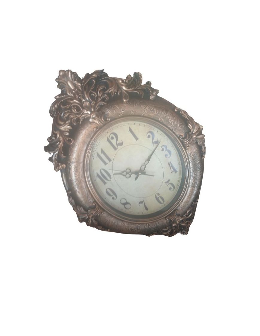 Vintage Decorative Wall Clock, Ornate Bronze Frame, Antique Style