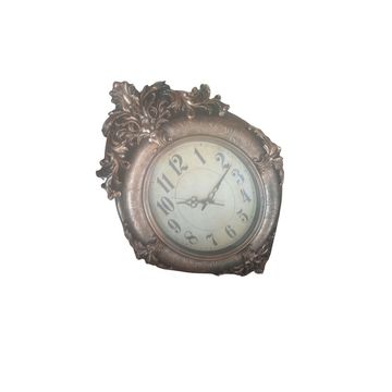 Vintage Decorative Wall Clock, Ornate Bronze Frame, Antique Style