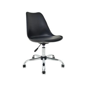 Replica Eames Chair with Wheels - Black