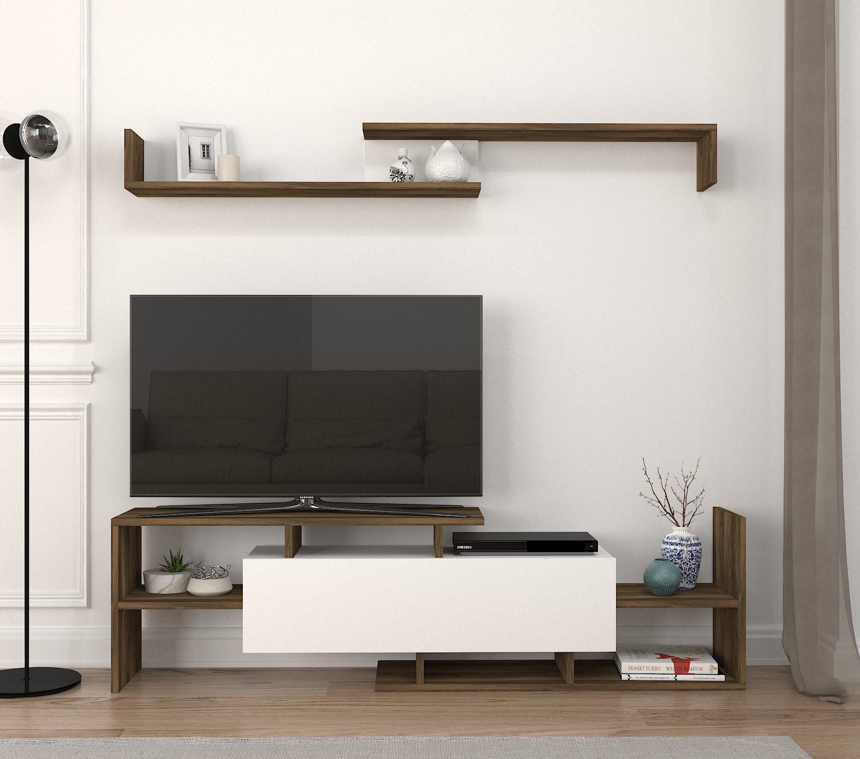 TV Unit Dream - White, Walnut