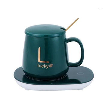 Temperature Control Mug with Smart Heating Coaster - Green