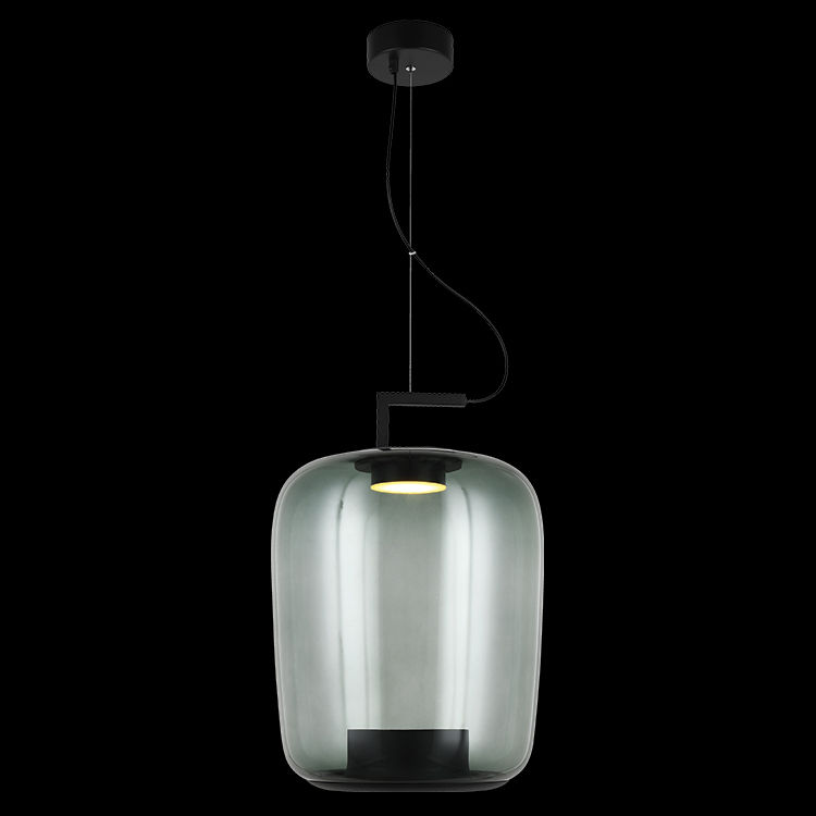 230v 9W LED Magnum 1 Glass PendantColour:Smoke Green