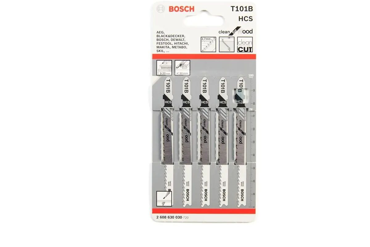Jigsaw Blades, Bosch, T101B, 5 Pieces BY WOODLY