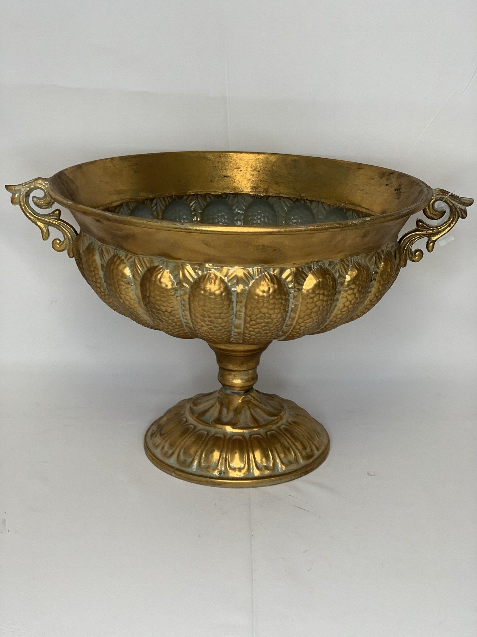 IRON VASE 59X48X38CM GOLD