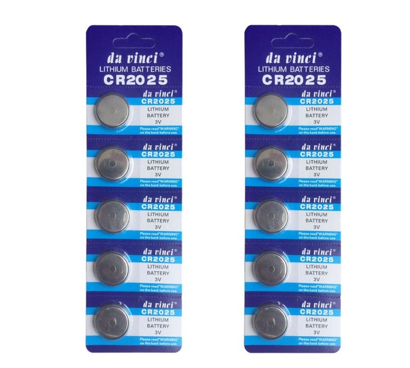 CR2025 3V Lithium Coin Batteries 2x Packs of 5 ( 10 Batteries )