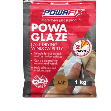 Powafix Powa Glaze, Fast Drying Window Putty, Teak, 1Kg (4 pack) BY WOODLY