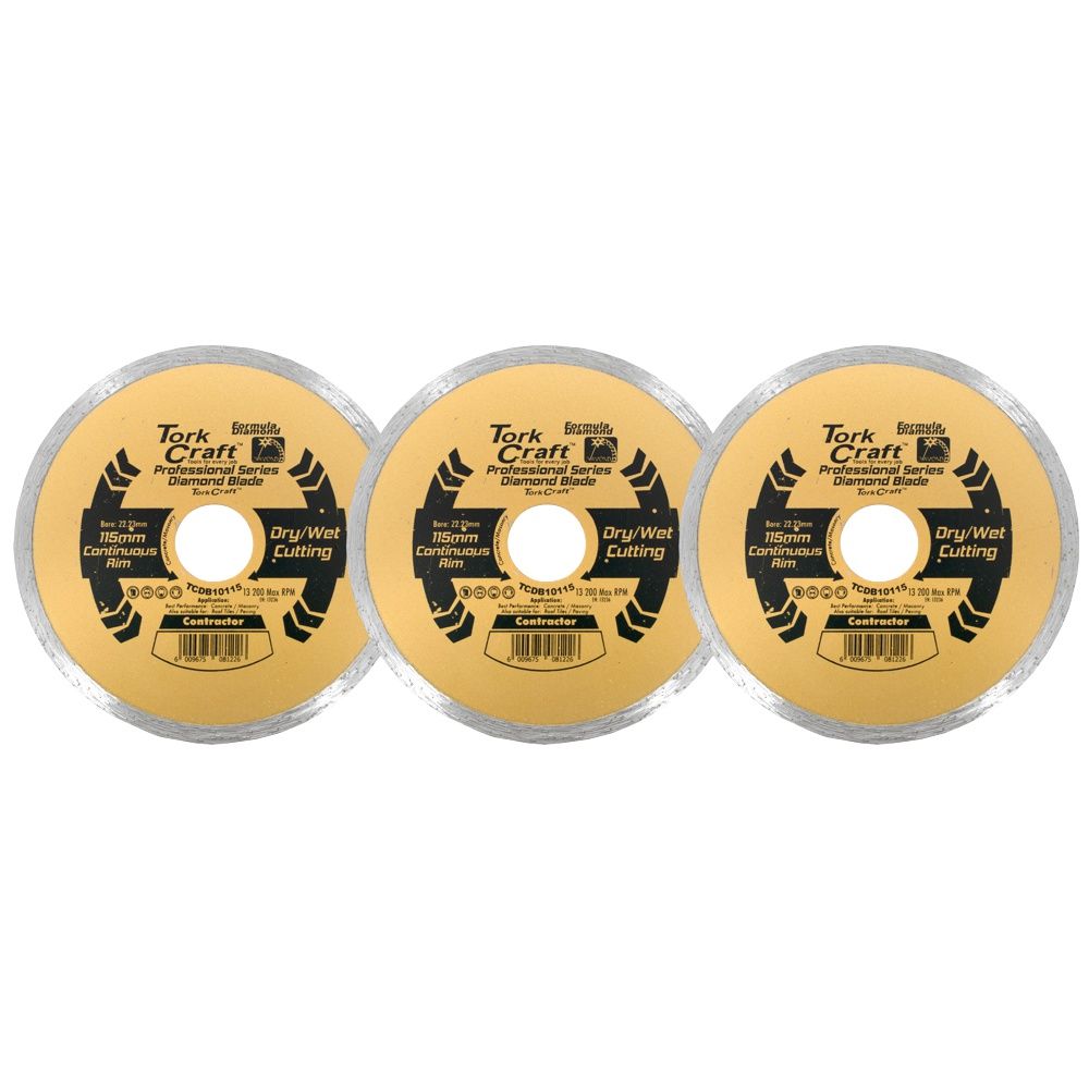 Tork Craft - Diamond Blade 115mm Bulk 3 Pack Shrink - 3 Pack
