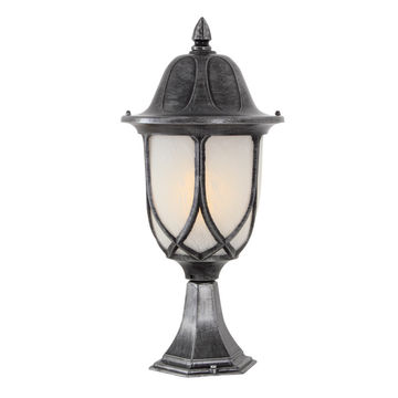 Eurolux - Lantern - Alabaster - Pedestal - Black Silver