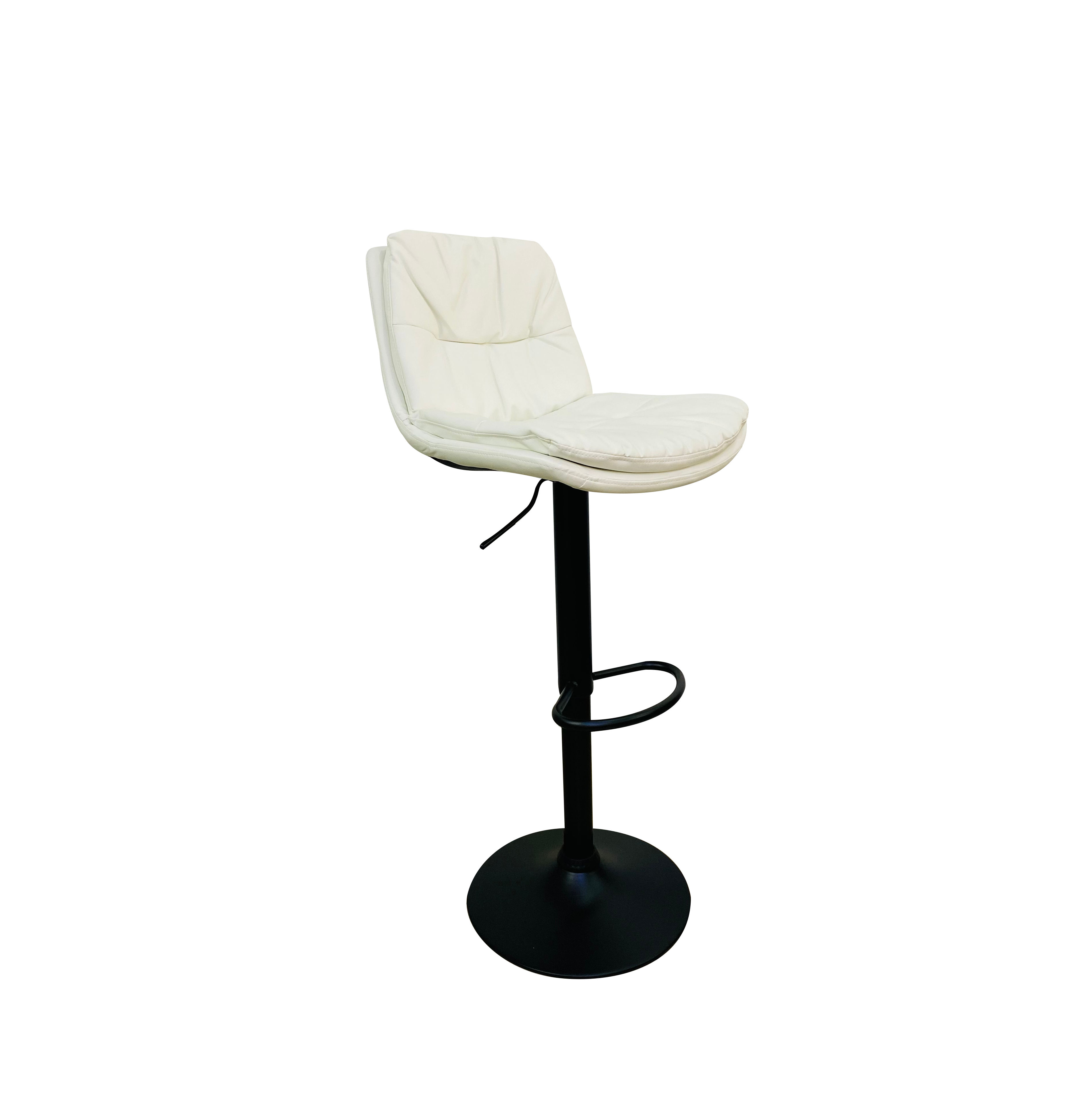 KC FURN-Tucson Swivel,Faux Leather Bar Stool (White)