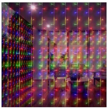 3m x 3m Blue Clear Cable Fairy Curtain Light - ZYF-D221