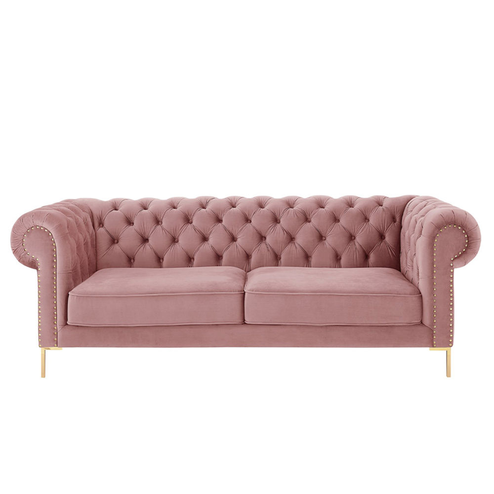 Odel Chesterfield 3 Seater Couch- Pink