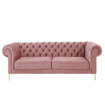 Odel Chesterfield 3 Seater Couch- Pink