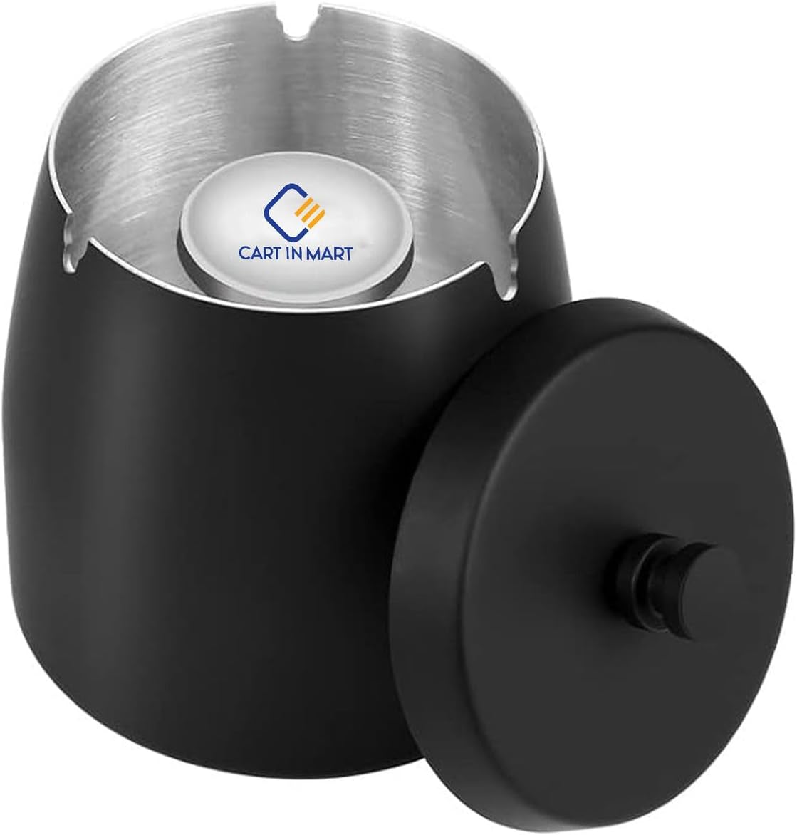 Ashtray With Lid For Cigarette Stainless Steel Smokeless Odorless Windproof - L