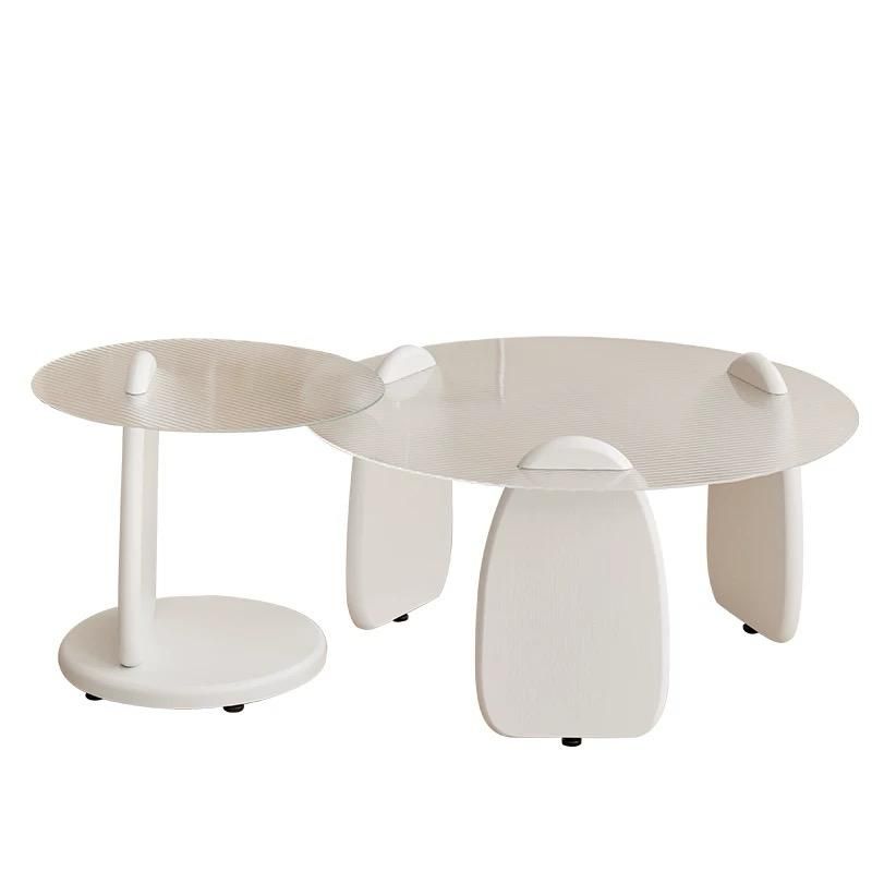 Asher tempered glass nesting coffee table white