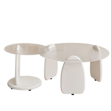 Asher tempered glass nesting coffee table white
