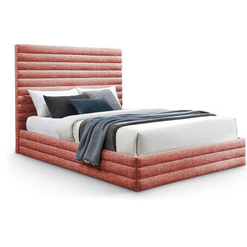 Lavinia Sleigh Bed King - Linen -Peach