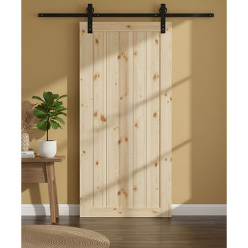 Vertical Slat Barn Door with Hardware Kit (2100mm x 920mm x 36mm)