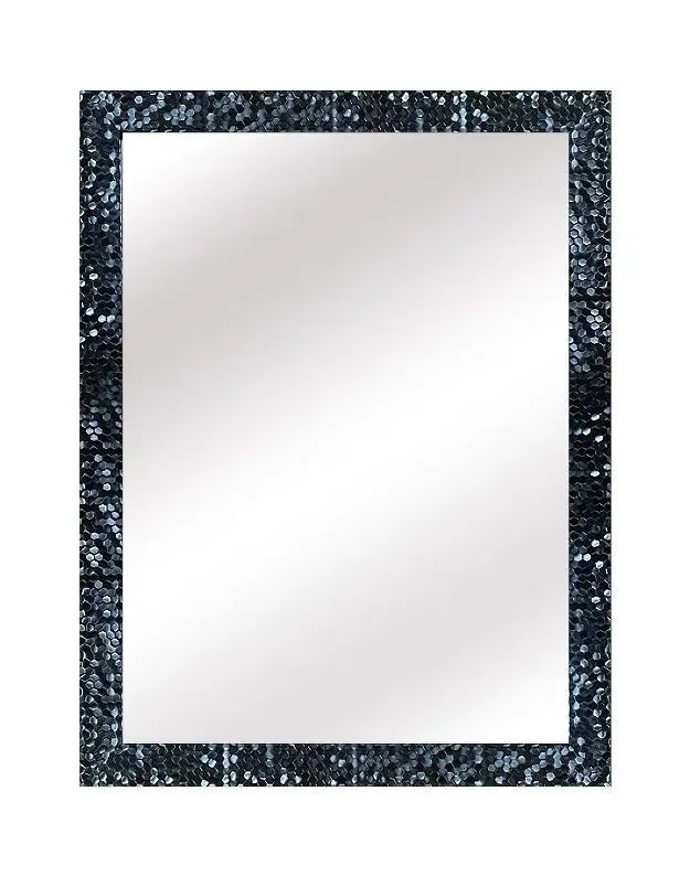 Woodly Mirror, Black, Textured, 700mm x 500mm