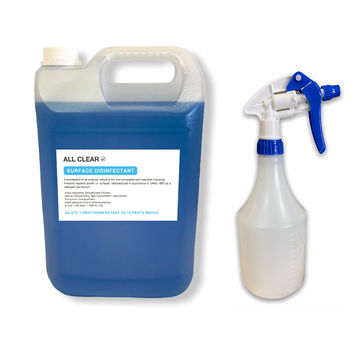All Clear - Makes 50L - 5L Surface Disinfectant And 750ml Spray Bottle