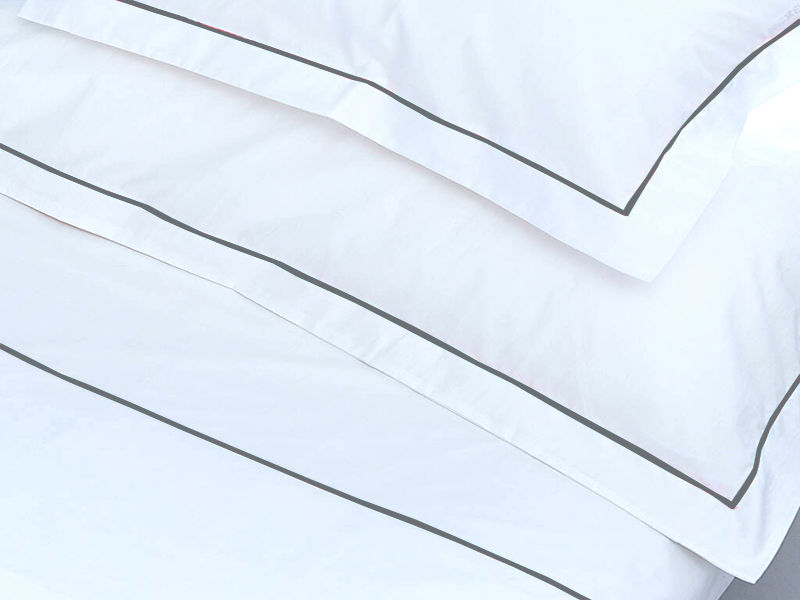 Rey's Fine Linen - Egyptian Collection - Oxford Castlerock Satin Stitch Duvet Cover Set-CPT Super King(01 Set)