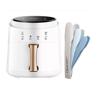 Silver Crest Extra Large Digital Air Fryer With Nesting Tongs White